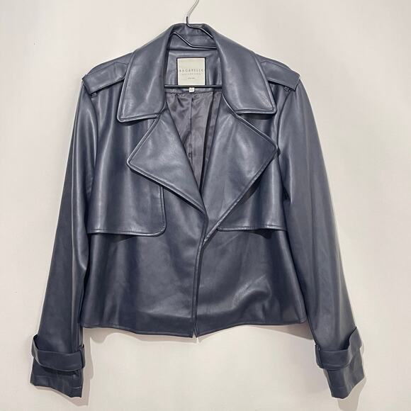 Bagatelle Moto Jacket Womens Large Dark Blueish-Gray Open Front Butter Soft EUC - Picture 1 of 15